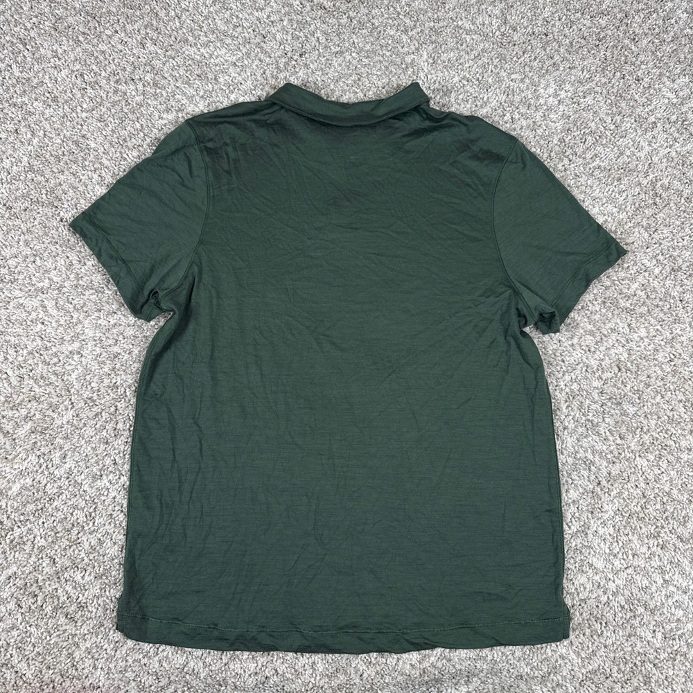 Proof 72 Hour Polo Shirt Mens Medium Green Merino Wool Blend Snap Button - Picture 6 of 9
